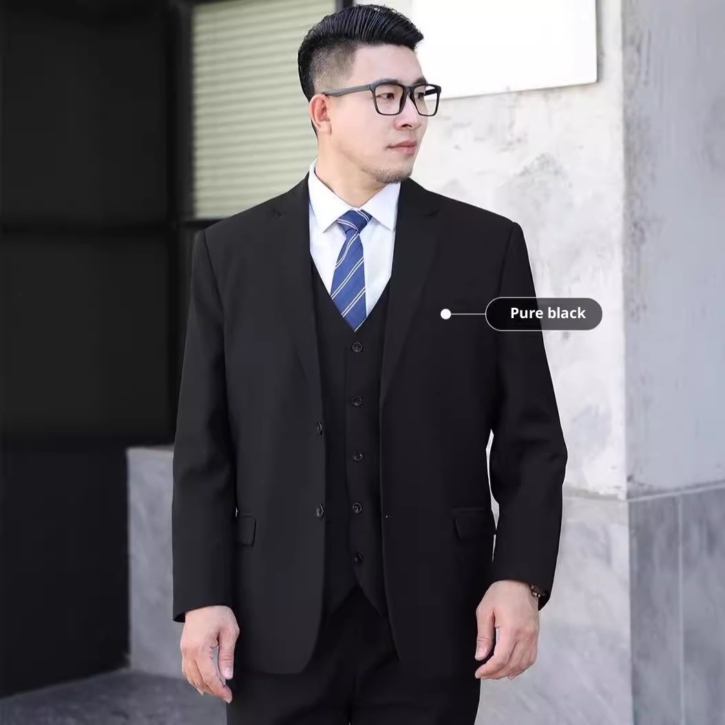 boy Simple Casual Suit Set 2024 Autumn New Business Professional Formal Wear Plus Size Men's Jacket_voghion.com