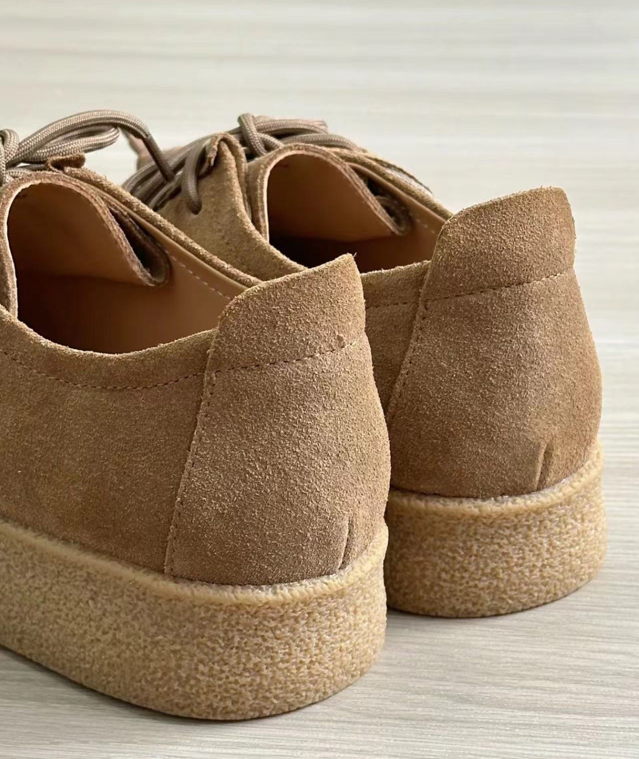 ShoeGlobe Echt Leer~Dong Jie Same Style Kangoeroe Herfst Winter Nieuwe Veterschoenen Retro Platte Casual Schoenen Dikke Zolen Sneakers Voor_voghion.com