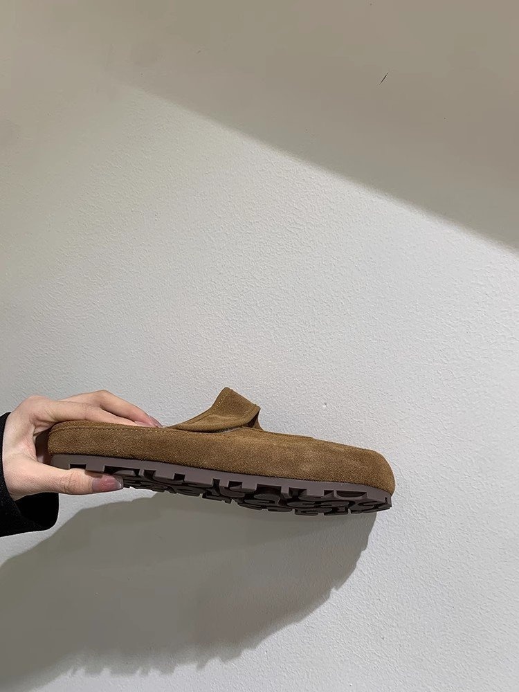 ShoeGlobe Celebrity Thick-Soled Mary Jane Closed-Toe Half Slippers Women's Shoes Autumn Winter New Style Paired With Dresses_voghion.com