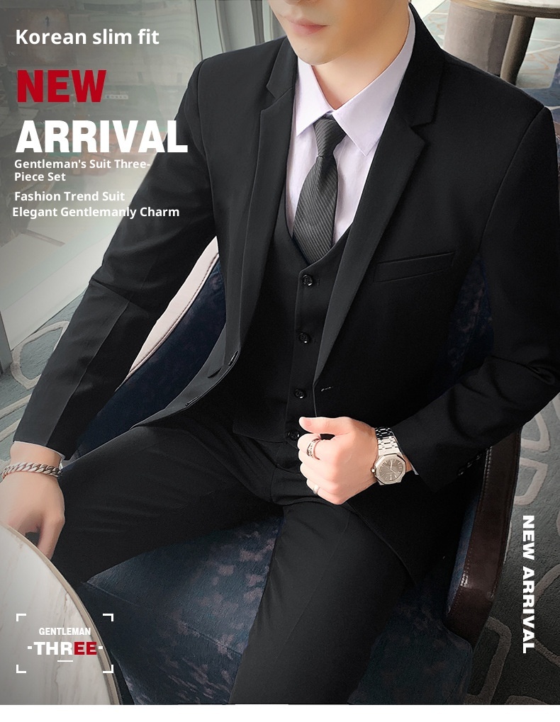 Ensemble garçon d'honneur, costume complet, infroissable, coupe ajustée, costume de mariage neuf pour marié, costume professionnel décontracté et formel pour petite taille._voghion.com