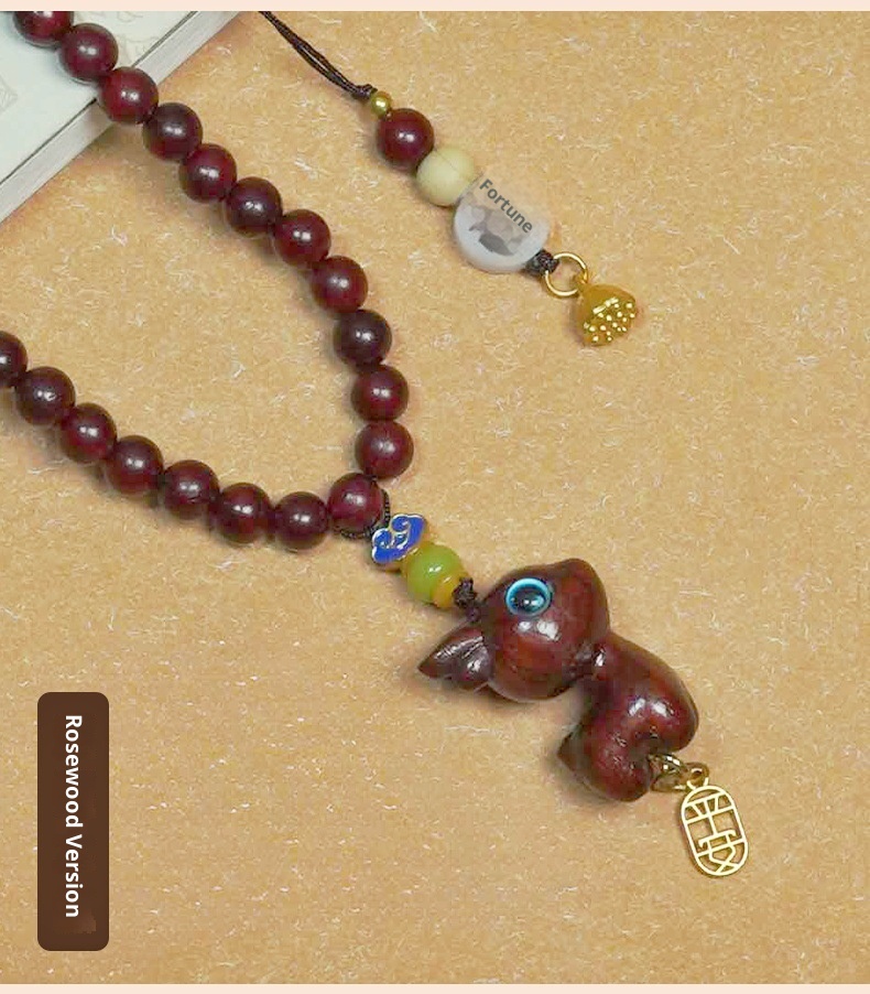 Ornamento "Buon viaggio" in legno di sandalo, cervo, specchietto retrovisore, grazioso ciondolo da appendere all'interno dell'auto, decorazione creativa_voghion.com