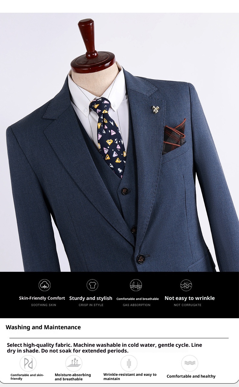 Abito da uomo slim fit professionale, da sposo, da lavoro, antipiega, stile business, blazer piccolo_voghion.com