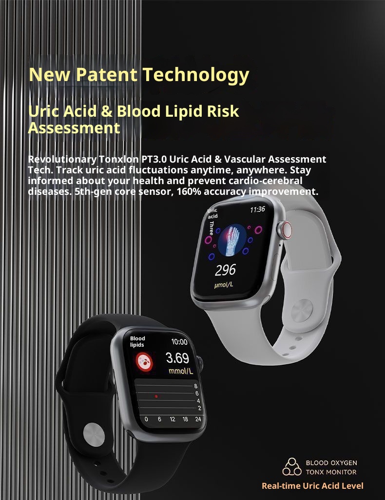 2025 New Smart Watch Accurate Sugar Lipids Blood Pressure Uric Acid Heart Rate Sleep Monitoring Suitable For Elderly_voghion.com