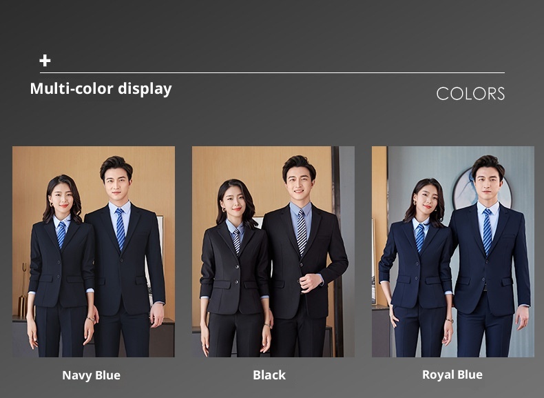 Costume professionnel unisexe pour garçon, vêtements de travail, bleu marine, manches longues._voghion.com