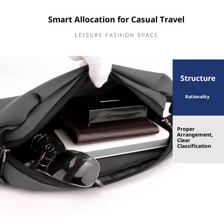 001 Cross-border New Men's Waist Outdoor Running Phone Multi-functional Large Capacity Chest Casual Single Shoulder_voghion.com