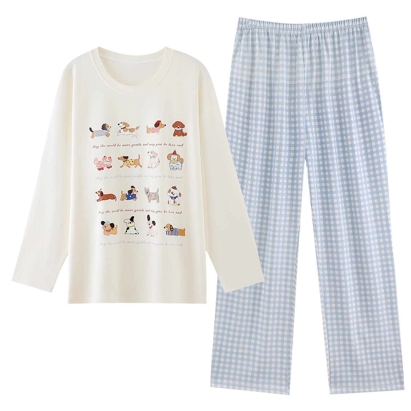 ChicShe New Spring Pajamas Ladies Pullover Autumn Winter Cartoon Long Sleeve Pants Cotton Home Clothes Set_voghion.com