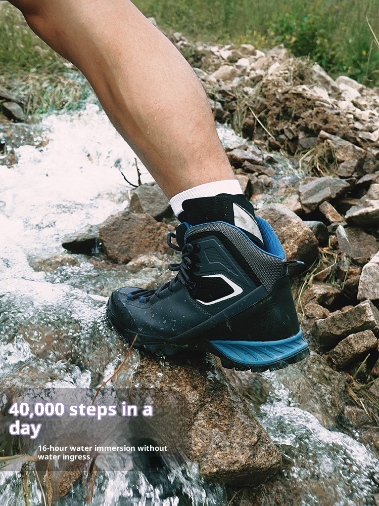 ShoeGlobe Hantu impermeabili da uomo, stivali da pioggia pesanti per autunno e inverno, scarpe sportive alte da esterno, antiscivolo e resistenti all'usura_voghion.com