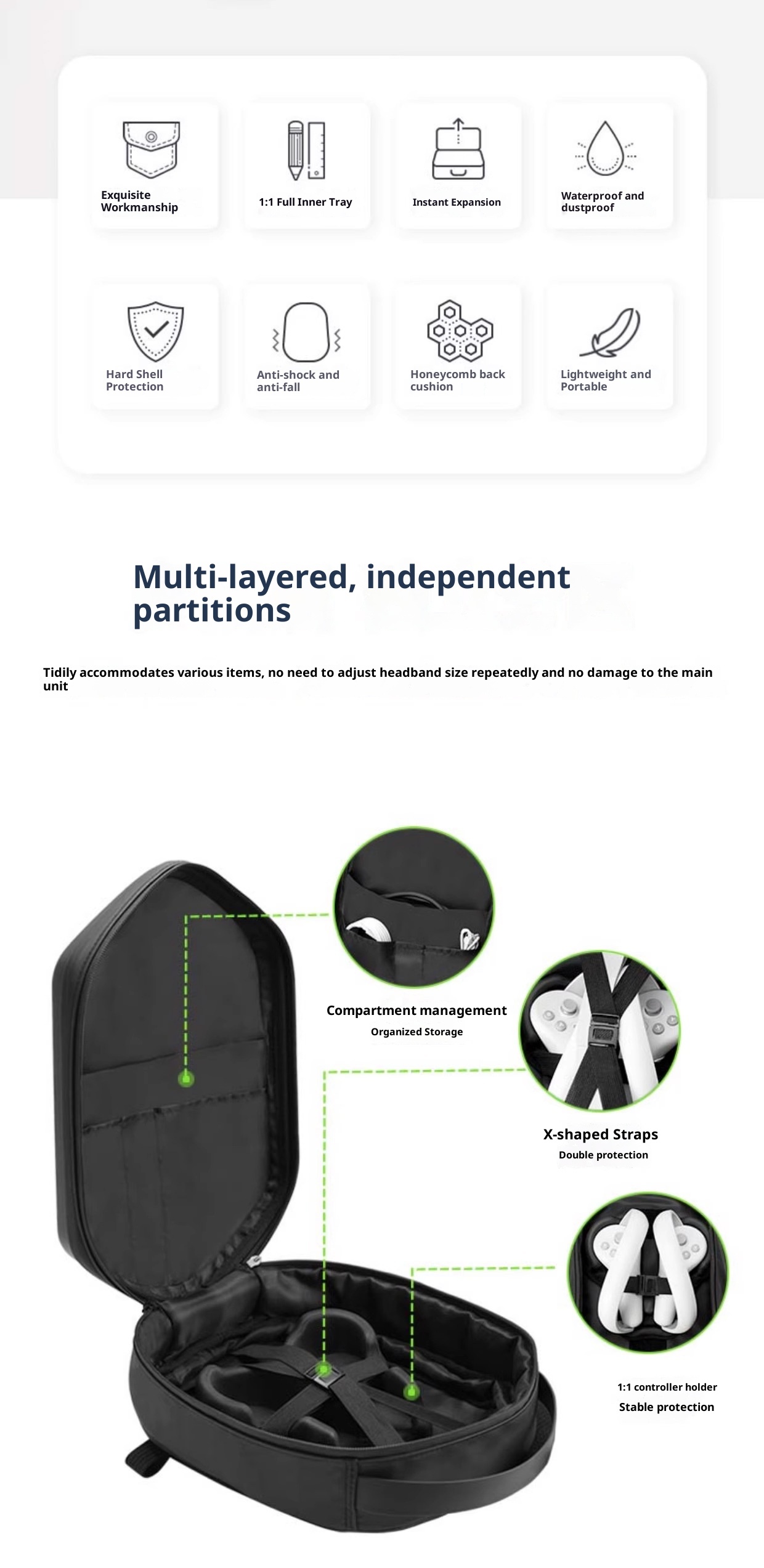 001 Nuova borsa a tracolla per ufficio e business casual da uomo, con custodia rigida in PC, per occhiali VR, grande capacità_voghion.com