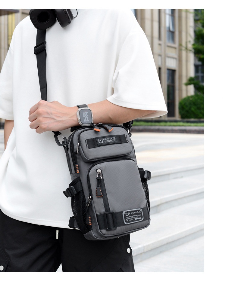 001 New Crossbody Men, Multifunctional Outdoor Chest Bag, Large Capacity, Durable, Personalized Single Shoulder For Work And_voghion.com