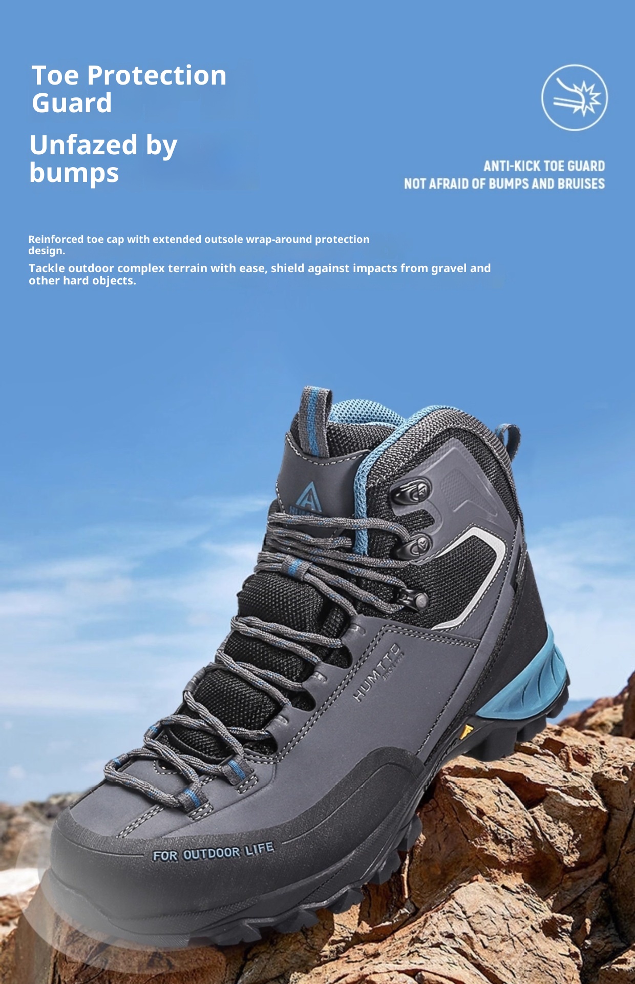 ShoeGlobe Hantu impermeabili da uomo, stivali da pioggia pesanti per autunno e inverno, scarpe sportive alte da esterno, antiscivolo e resistenti all'usura_voghion.com