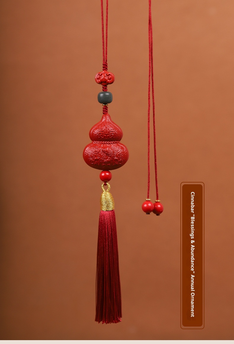 Manufacturer's New Product Red Cinnabar Gourd Hanging Prosperity And Abundance, Creative Rearview Mirror Ornament For_voghion.com