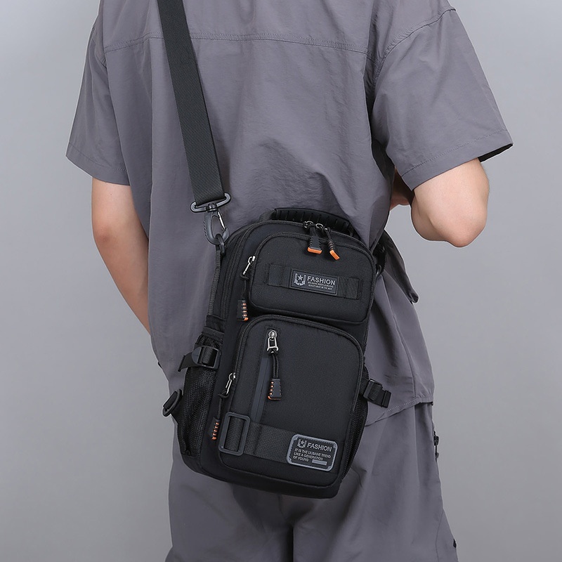 001 Borsa a tracolla multifunzionale alla moda da uomo, con tracolla grande, capacità di petto grande, per lavoro e spostamenti_voghion.com