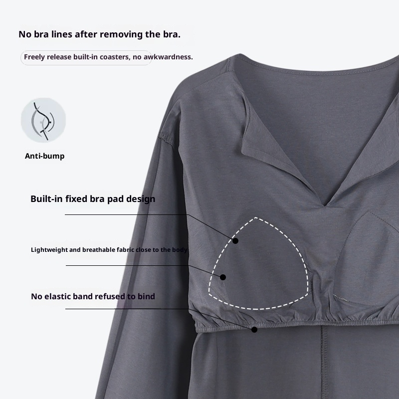 ChicShe Premium Selection Fadaiqi Women's Summer Pajamas New Style High-end Modal Cotton With Chest Pad Integrated Wearable_voghion.com