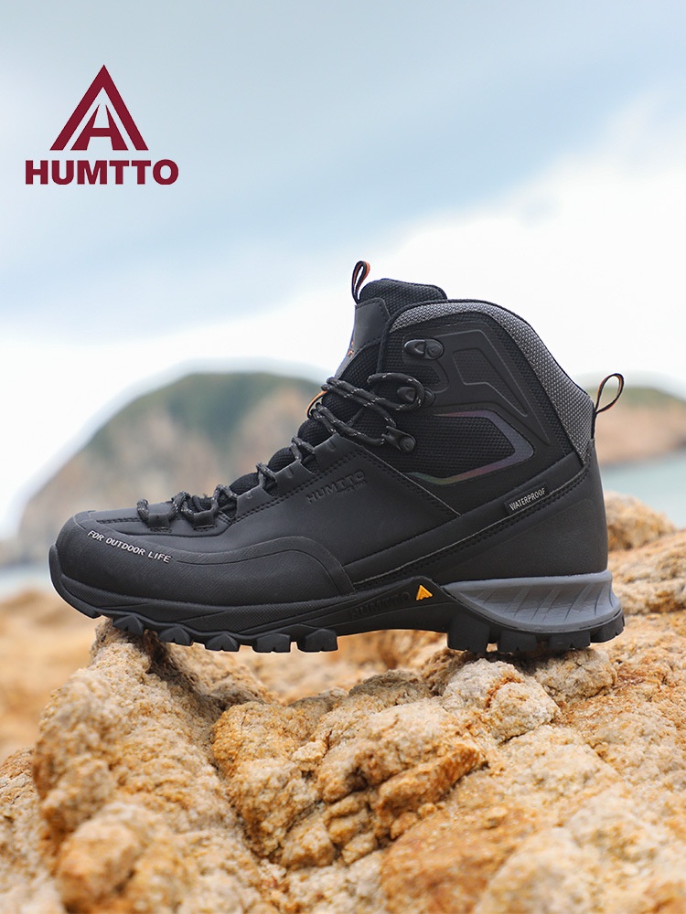 ShoeGlobe Hantu impermeabili da uomo, stivali da pioggia pesanti per autunno e inverno, scarpe sportive alte da esterno, antiscivolo e resistenti all'usura_voghion.com