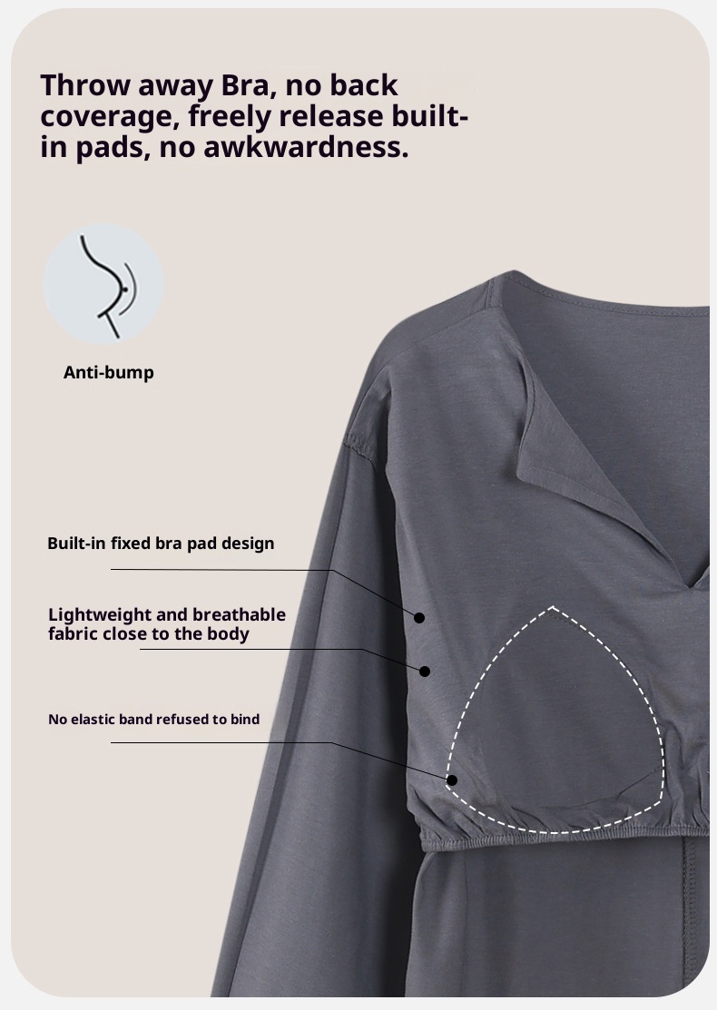 ChicShe Premium Selection Fadaiqi Women's Summer Pajamas New Style High-end Modal Cotton With Chest Pad Integrated Wearable_voghion.com