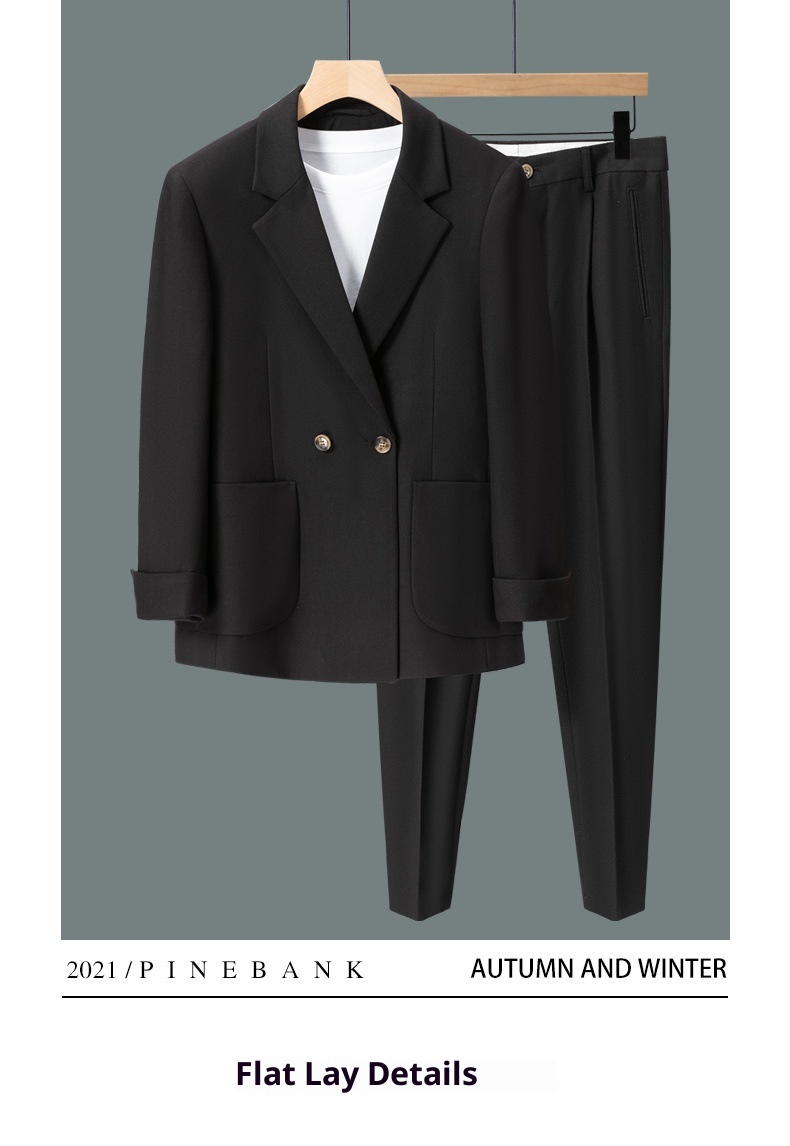 boy Spring And Autumn New Loose Fit Draped Set For Men Korean Trendy Handsome Casual Mature Style Men's Three-Piece Suit_voghion.com