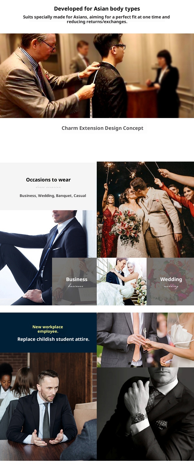 boy Double-Breasted Striped Stretch Set For Men Loose Fit Plus Size Wedding Suit_voghion.com