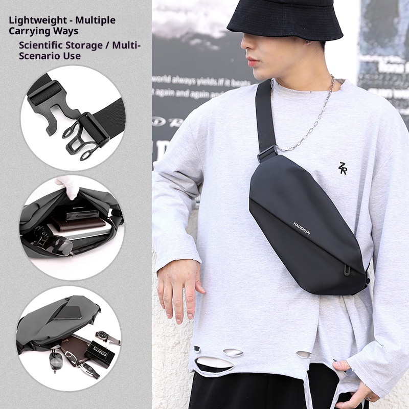 001 Cross-border New Men's Waist Outdoor Running Phone Multi-functional Large Capacity Chest Casual Single Shoulder_voghion.com