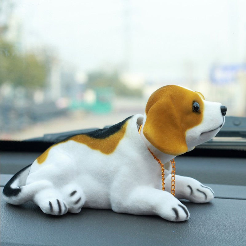 Free Shipping Ornaments Car Shaking Head Dog Small Figurine Wealth-Attracting Cute Creative Internet Celebrity Beautiful_voghion.com