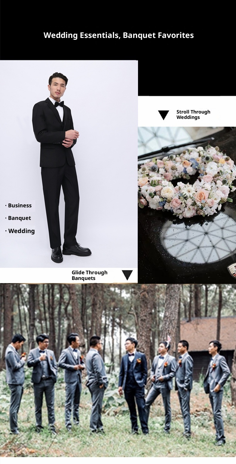 Ensemble trois pièces premium pour garçon d'honneur, tenue pour frère, veste de costume professionnelle, tenue de cérémonie de mariage_voghion.com