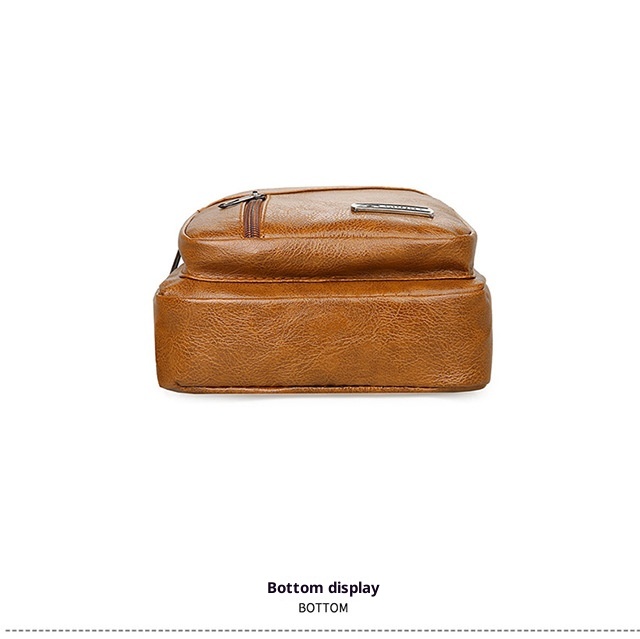 001 Manufacturer Wholesale Korean Fashion Men's Crossbody Bag Casual Travel PU Leather Single Shoulder Small Chest Backpack_voghion.com