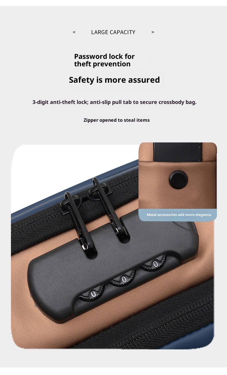 001 Tek Omuzlu Çapraz Askılı Spor Sırt Çantası Erkek Göğüs Şifreli Kilitli Hırsızlığa Karşı Bisiklet Günlük Açık Hava Koşu Çantası_voghion.com