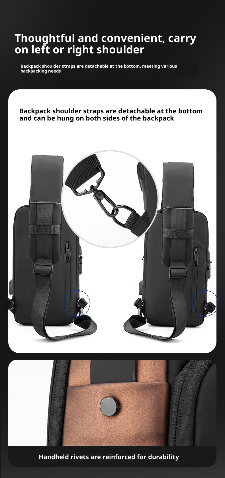 001 Crossbody For Men, High-End Waist Password Lock, Men's Chest With USB Charging, Versatile Outdoor Travel Bag_voghion.com
