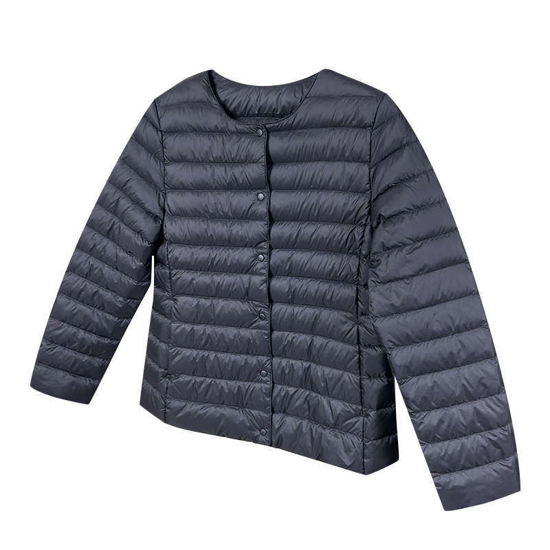 ChicShe Jiaxing Pinghu Down Jacket Short Long Sleeve Thin Collarless V-neck Lightweight Inner Liner Women U Home Same Style Base_voghion.com