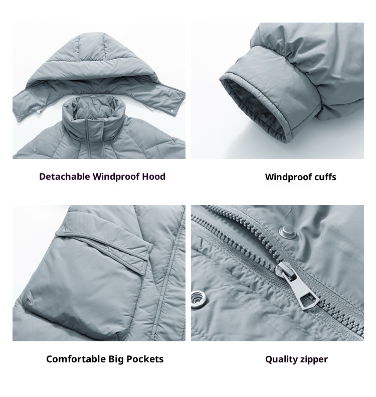 ChicShe Winter 2024 Neue Mode Lockere Plus Size Kapuzen-Daunenjacke aus Baumwolle für Damen, mittellang, knielang, dick gefüttert_voghion.com