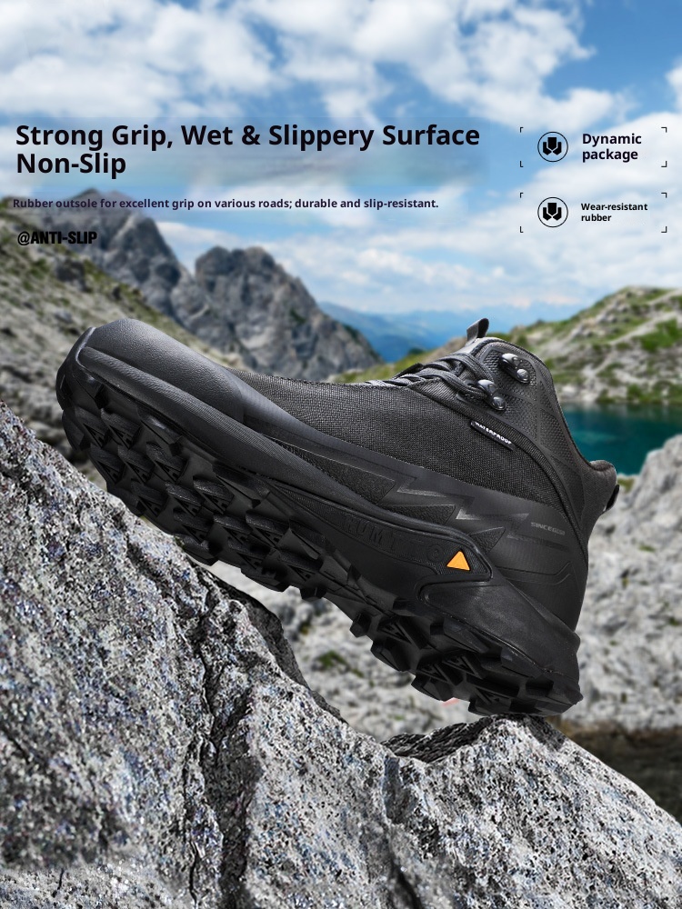 ShoeGlobe Hantu Waterproof For Men, Autumn Winter High-Top Breathable Shock-Absorbing Rain Boots, Outdoor Non-Slip Wear-Resistant_voghion.com
