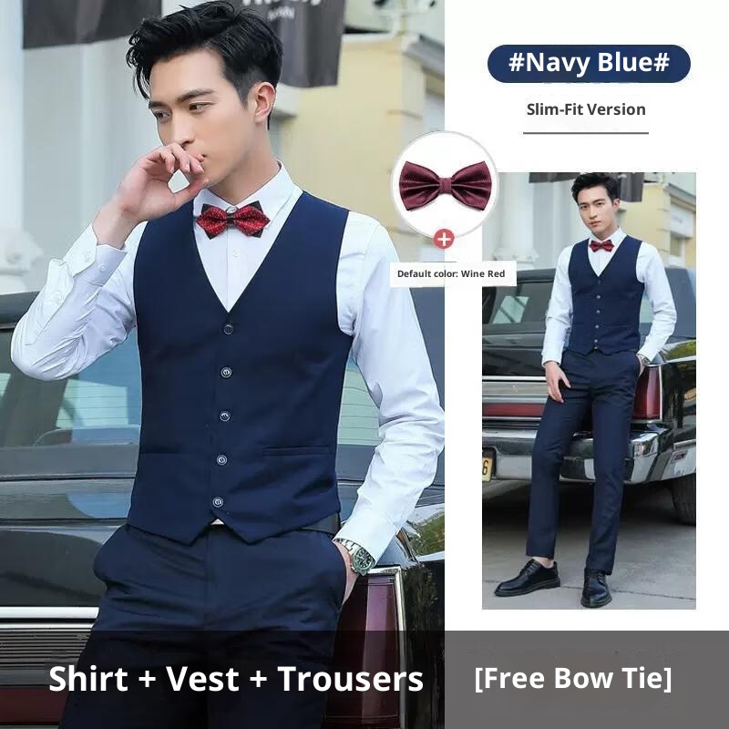 Dreiteiliges Bräutigam-Set „Qianhong“ für Jungen, bestehend aus Weste und Hose, ideal für Trauzeugen und Bräutigame, für die Hochzeit_voghion.com