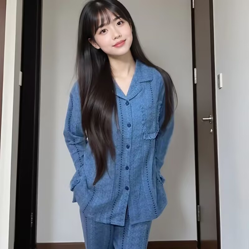 ChicShe Women's Pajamas Spring And Autumn Long Sleeve High-end Gauze Old Money Style With Chest Pads Wearable Fashion Homewear_voghion.com