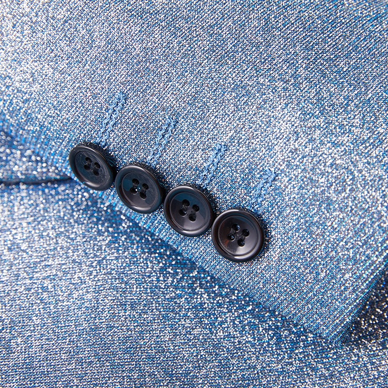 ragazzo 2022 Nuovo costume da spettacolo in stile coreano da uomo, abito da palcoscenico blu, set da due pezzi, abiti da uomo_voghion.com