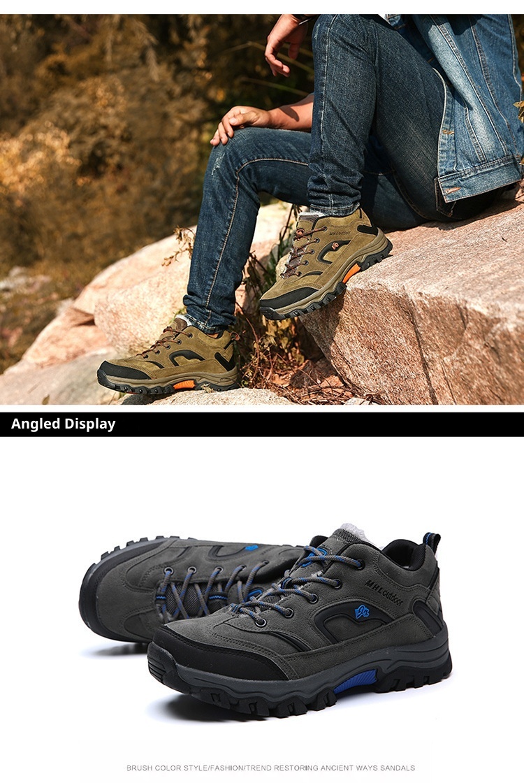 Scarpe da trekking basse da uomo ActiveGo Outdoor, calde, autunnali e invernali, antiscivolo, foderate in pile_voghion.com