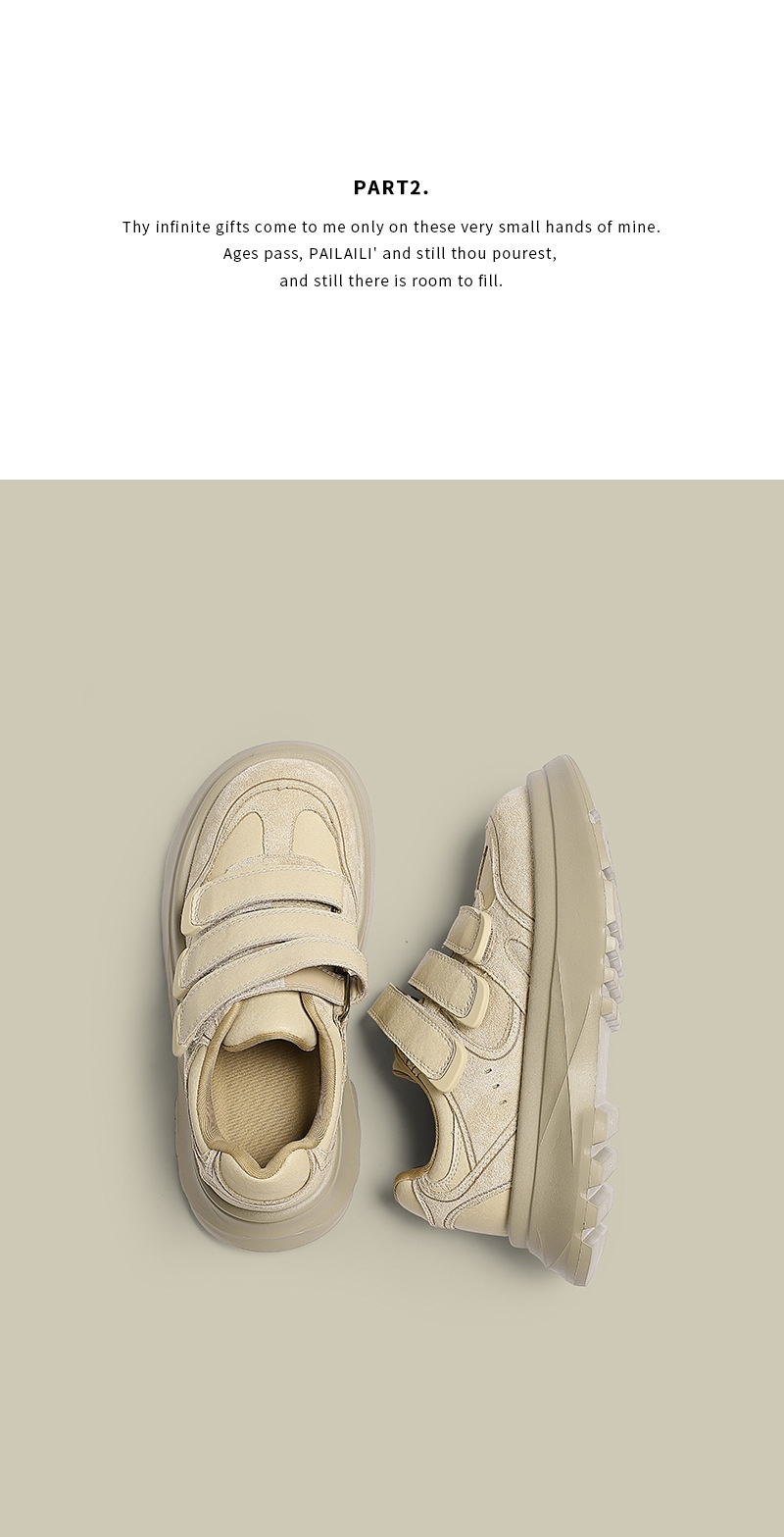 ShoeGlobe 2024 Retro Echt Leren Velcro Sneakers Voor Dames, Herfst En Winter Nieuw Veelzijdig Platform Dikke Zool Casual Trendy_voghion.com