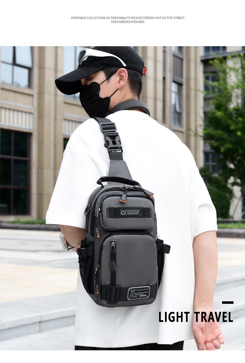 001 New Crossbody Men, Multifunctional Outdoor Chest Bag, Large Capacity, Durable, Personalized Single Shoulder For Work And_voghion.com