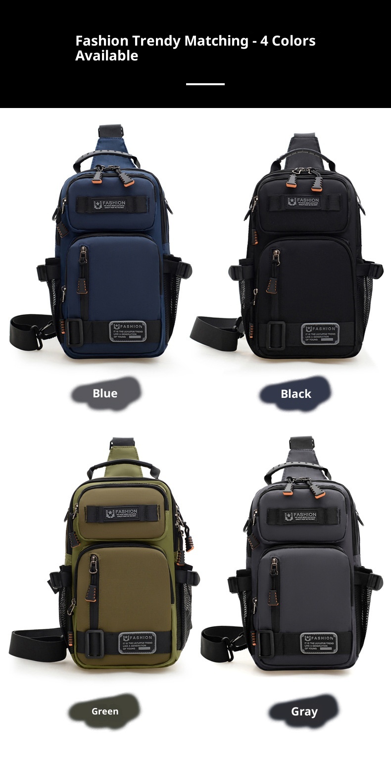 001 New Crossbody Men, Multifunctional Outdoor Chest Bag, Large Capacity, Durable, Personalized Single Shoulder For Work And_voghion.com