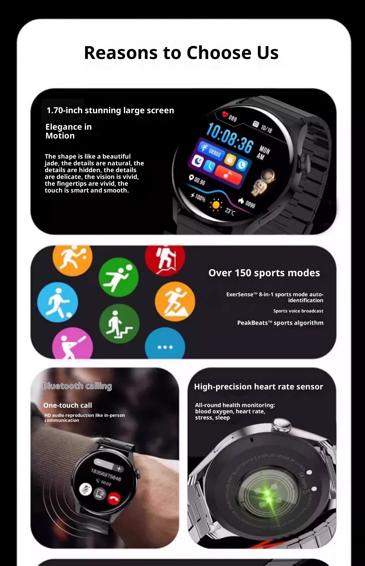 2025 New Huaqiangbei Smart Watch Black Technology Heart Rate Blood Pressure Bluetooth Call Payment Sports Waterproof_voghion.com