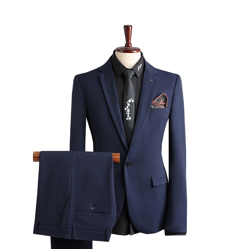 boy Spring New Men's Set Korean Style Slim Fit Fashion Wedding Groomsmen Business Professional Formal Suit_voghion.com
