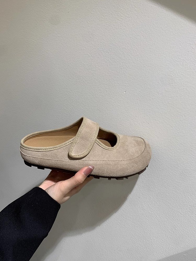 ShoeGlobe Celebrity Thick-Soled Mary Jane Closed-Toe Half Slippers Women's Shoes Autumn Winter New Style Paired With Dresses_voghion.com