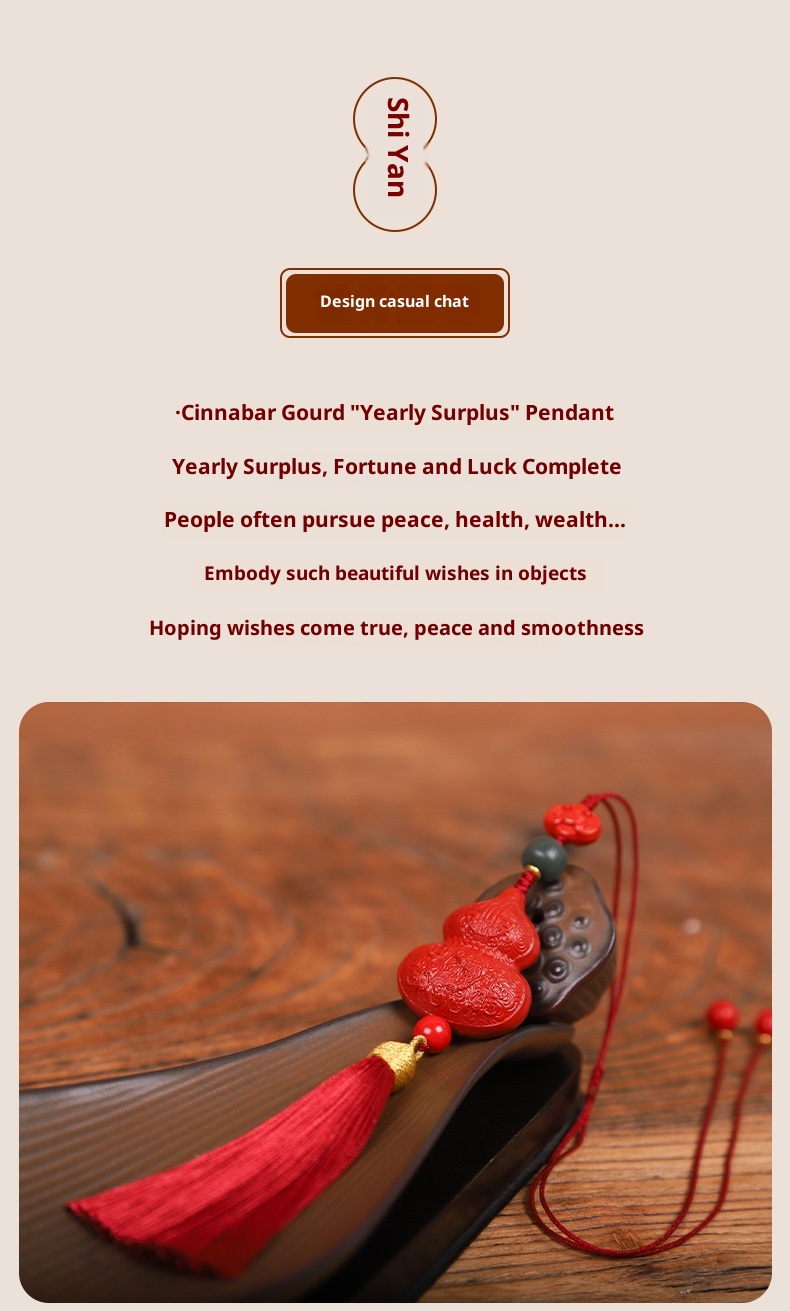 Manufacturer's New Product Red Cinnabar Gourd Hanging Prosperity And Abundance, Creative Rearview Mirror Ornament For_voghion.com