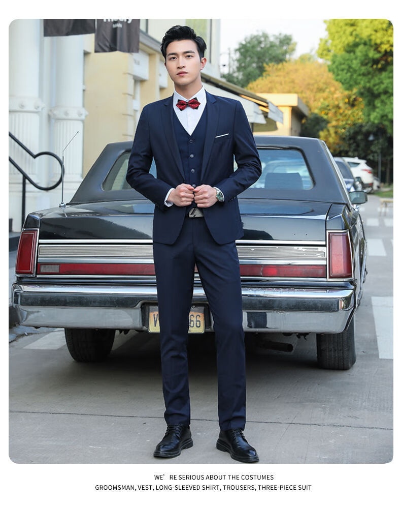 Dreiteiliges Bräutigam-Set „Qianhong“ für Jungen, bestehend aus Weste und Hose, ideal für Trauzeugen und Bräutigame, für die Hochzeit_voghion.com