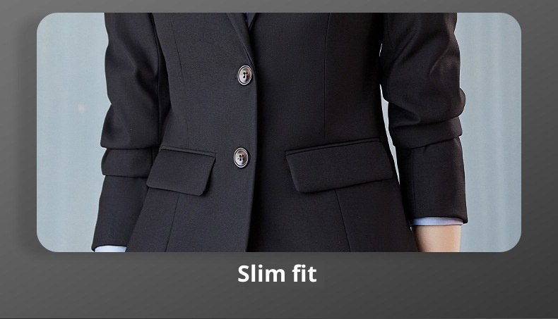 Costume professionnel unisexe pour garçon, vêtements de travail, bleu marine, manches longues._voghion.com