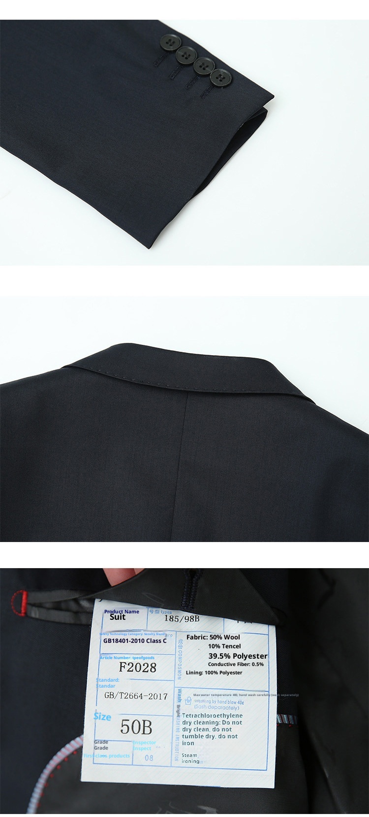 Costume d'affaires formel en laine pour jeune homme de grande taille, manches longues et double fente, idéal pour un mariage (collection 2028)._voghion.com