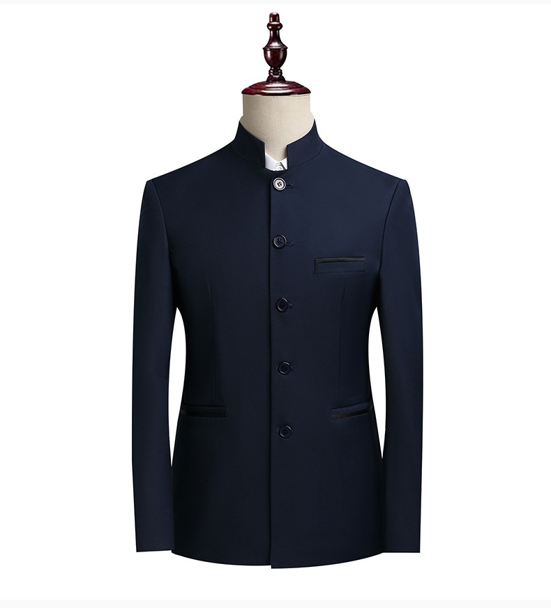 Ensemble de costume traditionnel pour garçon, tenue de cérémonie, col montant, coupe ajustée, style chinois, pour chorale, homme._voghion.com