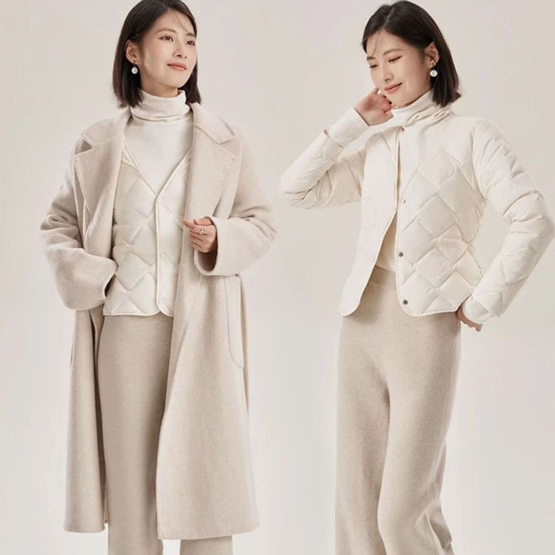 ChicShe 2025 Autunno Inverno Nuovo Piumino d'oca da donna Vestibilità slim Versatile Intimo Manica lunga Strato di base Cappotto caldo_voghion.com