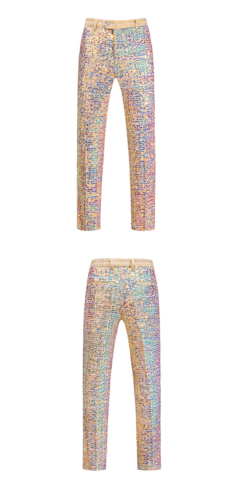 boy Cross-Border Trade New Men's Suit Hollow Slim Fashion Plus Size Shiny Performance Outfit Two-Piece Set_voghion.com