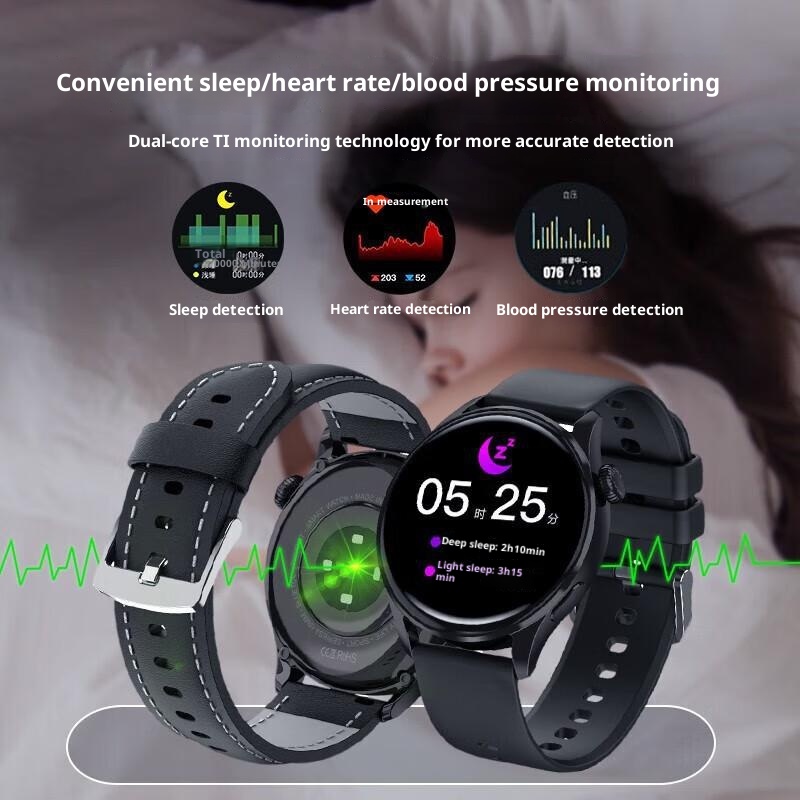 Smart Wach Uomini e donne Blueooh Chiama Tecnologia nera Trasmette Ascolta Rae Misurazione della pressione sanguigna Sport_voghion.com