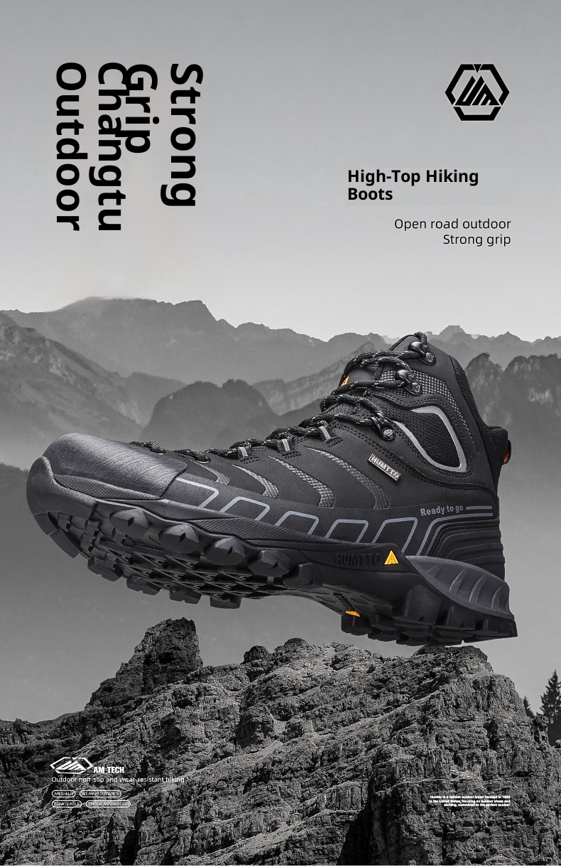 Stivali ShoeGlobe Hantu da uomo, scarpe impermeabili da esterno per autunno e inverno, in vera pelle, resistenti all'usura._voghion.com