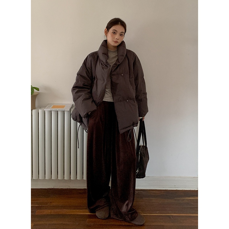 ChicShe Mulan Drawstring Hem Loose Jacket 2025 Thirteen Lines Winter New Warm White Duck Down Coat 51373_voghion.com